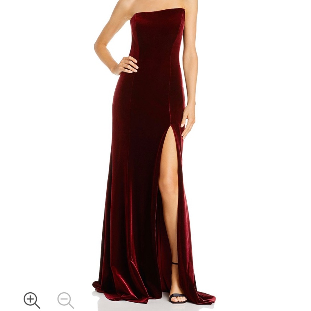 Avery g evening gown formal suede long dress strapless